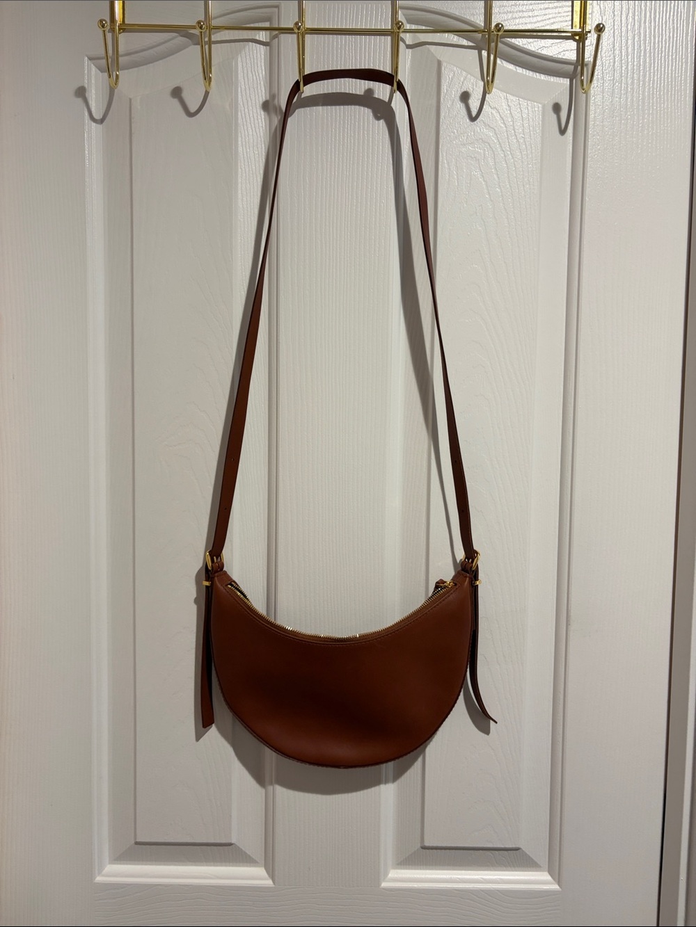 Madewell Tan Leather Crescent Crossbody - Picture 2 of 5